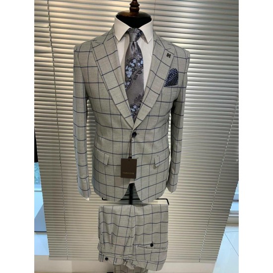 Men's classic two-piece gray suit in a large cage size 50, 1400485671, Мужские костюмы,  Clothes and accessories,Мужские костюмы ,  buy with worldwide shipping