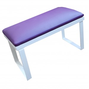  Biała metalowa podpórka pod nadgarstki z fioletową poduszką w stylu loft 320x200 mm