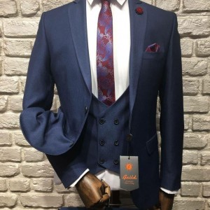 Men's classic three-piece suit blue 58 size