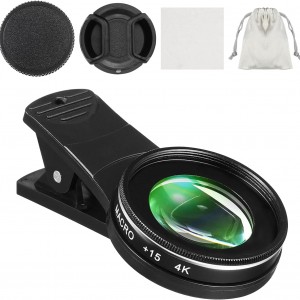 Smartphon 4K 15X Macro Lens: Phone Camera Lens Cell Phone Macro Lens 37mm Clip On Phone Lens Universal Macro Lens 