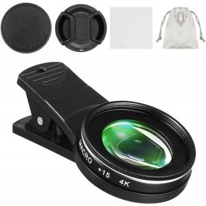 Macro lens voor een 4K 15x smartphone: Telefoon Camera Lens Mobiele Telefoon Macro Lens 37mm Lens Met Telefoon Clip