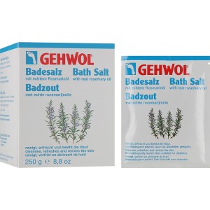 Badzout met rozemarijnolie om vermoeidheid van de benen te verlichten - Gehwol Badensalz / Bath salt