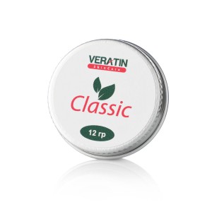 Крем Veratin Classic, банка 12 г, при побутових опіках, порізах, ушибах та довго не загоюються ранах.