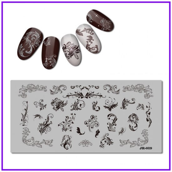 Venzil stempling plate, patterns, moulding, JR-019, JR-019, Stemping,  All for a manicure,Gel varnishes ,  buy with worldwide shipping