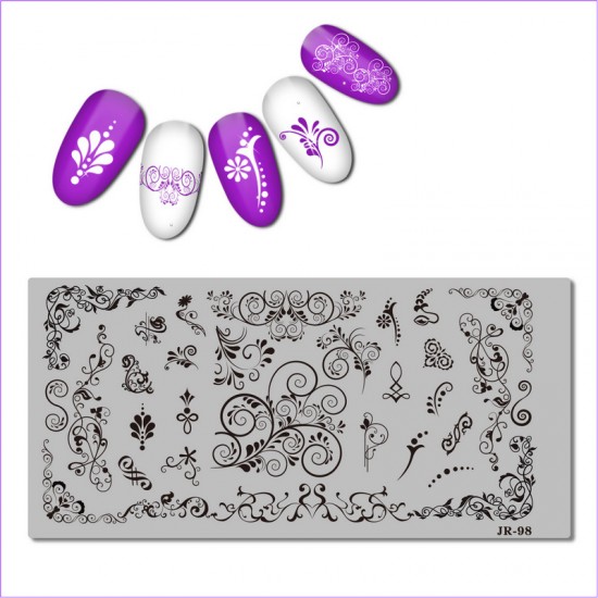 Venzel stempling plate, patterns, LACE JR-98, JR-98, Stemping,  All for a manicure,Gel varnishes ,  buy with worldwide shipping