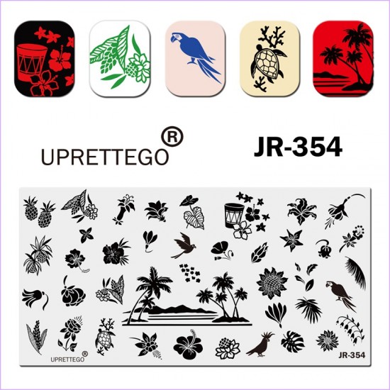 Plate for stamping leaves, palm, parrot, flowers JR-354, 3212, Stemping,  Health and beauty. All for beauty salons,All for a manicure ,Gel varnishes, buy with worldwide shipping