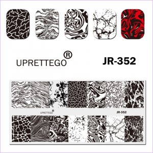 Plate for stamping blurring, lines, spots, texture, wood, giraffe, zebra JR-352