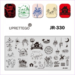 Stamping plate family, house, indoor plants, dog, booth, cat, hands, birds, month, fence JR-330