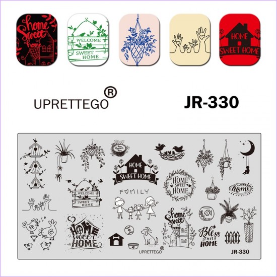 Plate for stamping family, home, houseplants JR-330, 3212, Stemping,  Health and beauty. All for beauty salons,All for a manicure ,Gel varnishes, buy with worldwide shipping