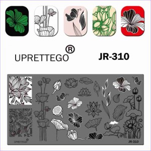 Plate for stamping flowers, lilies, water lilies JR-310