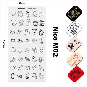 Placa de estampación dibujos animados Panda gato unicornio Pikachu simsons cordero sean jirafa gatitos hipopótamo llama Nice M02