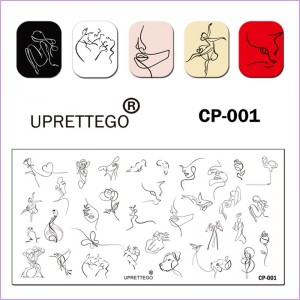 Line stamping plate, rose, couple, love, cat, owl, butterfly, dance, flamingo, dog, bird, JR-CP-001E