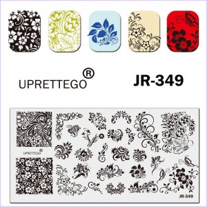 Plate for stamping flowers, patterns, vinzel JR-349