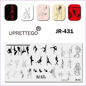 Пластина для стемпинга Uprettego JR-431 pole dance, полдэнс, стриптиз, девушки, каблуки, сексуальность, пилон, ножки