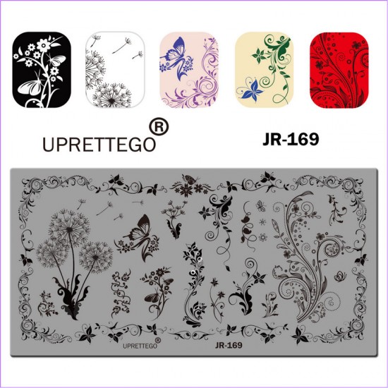 Prato para estampar flores, feijões, monogramas, dente-de-leão, padrões, JR-169-3211-uprettego-Estampagem