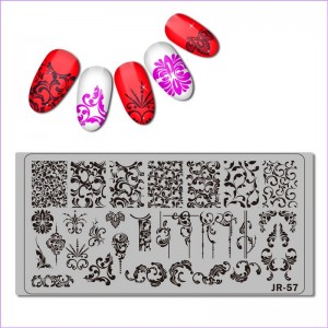 Plate for stamping lace, patterns, monograms, ornament, lines, curls JR-057