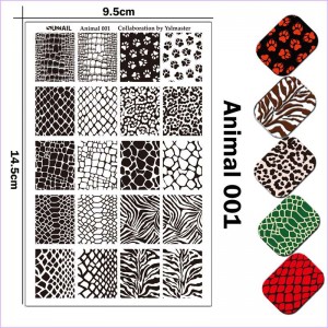 Plate for stamping snake skin, crocodile, zebra, paws Animail 001