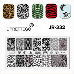 Platte zum Stempeln der Haut einer Schlange, Giraffe, Zebra, Leopard JR-332