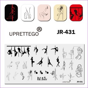  Plaque pour estampage Uprettego JR-431 pole dance, poldance, striptease, filles, talons, sexualité, pylône, jambes