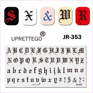  Plaque pour estamper l'alphabet, les lettres, les lettres forgées, l'alphabet anglais JR-353