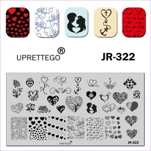 Stamping plate love, hearts, patterns, couple, anchor, cross, hat, hands, gift, angels JR-322