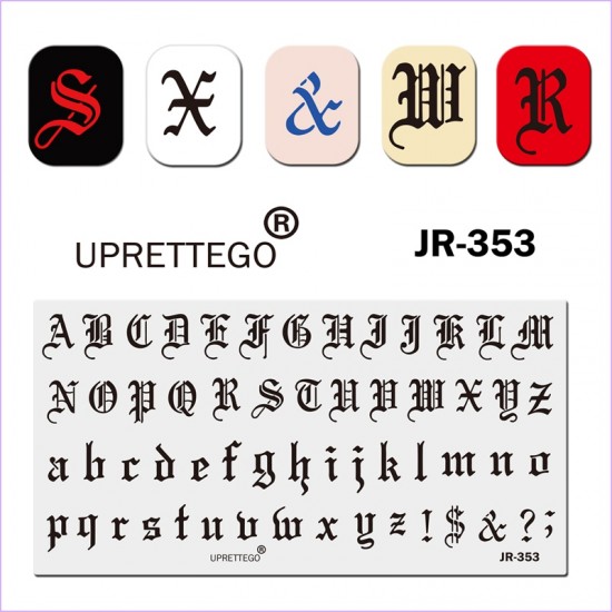 Placa de carimbo do alfabeto, letras, letras forjadas JR-353, 3212, carimbando, Beleza e saúde. Tudo para salões de beleza, tudo para manicure, gel vernizes, comprar na Ucrânia