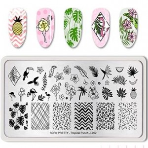  Plate for stamping Tropics, fruit, Summer Tropical Punch L002