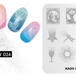  Stamping Plate KADS FASHION 014 Gradient Blur Animals Butterfly Star Insects Fade