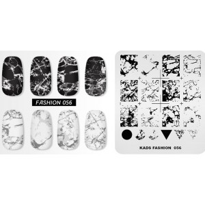  Stamping plate KADS FASHION 056, marble, granite, cracks, stone