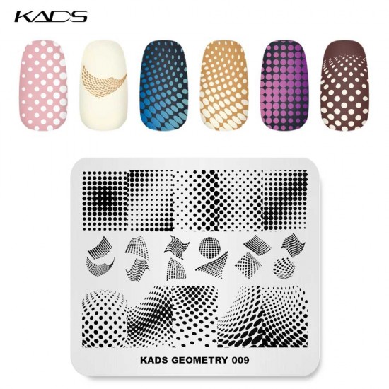 KADS GEOMETRY 009 stempling plate, GEOMETRY 009, Stemping,  All for a manicure,Gel varnishes ,  buy with worldwide shipping