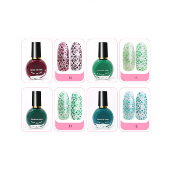 Stamping varnish green, 10 ml, kand nail, pin pai, stamping nail polish, 6735-04-1, Stemping,  All for a manicure,Gel varnishes ,  buy with worldwide shipping