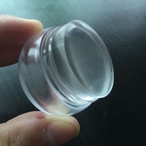 Signet, stamp for stamping silicone, 3.5 cm, transparent, in a case, with a lid