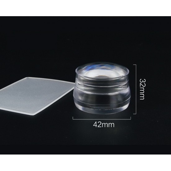 Silicone stamp print, 3.5 cm, transparent, in case, with lid, MAS-03-1, Stemping,  All for a manicure,Gel varnishes ,  buy with worldwide shipping