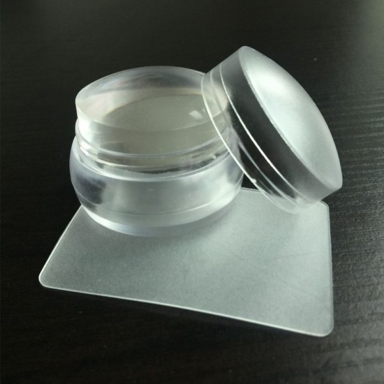 Silicone stamp print, 3.5 cm, transparent, in case, with lid, MAS-03-1, Stemping,  All for a manicure,Gel varnishes ,  buy with worldwide shipping