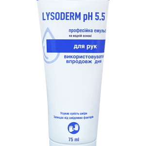 Crema de manos profesional, Lysoderm pH 5.5, tubo 75ml