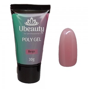 Acrylic gel Ubeauty biege, polygel, beige, Nude, tube 30 ml, polygel, multigel, combigel