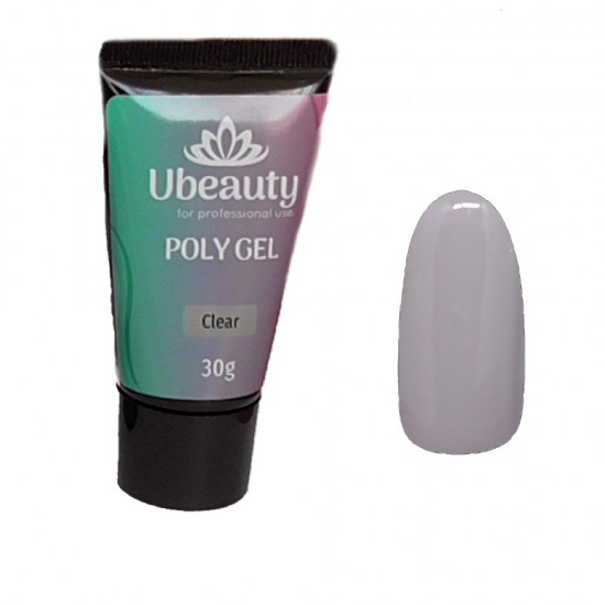 Acrylgel, Polygel Ubeauty, Transparant, Transparant, 30 ml, Nagelverlenging-2471-Ubeauty-Alles voor manicure