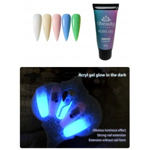  Acrylgel Ubeauty, Glow Blue - Luminous Blue, Glow, Acrylgel, 60 ml, polygel, multigel, combigel