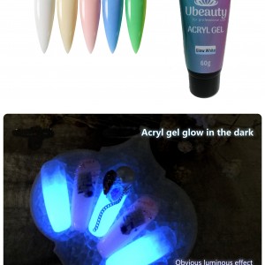 Acrylgel Ubeauty, Glow Blue - Luminous Blue, Glow, Acrylgel, 60 ml, poligel, multigel, combigel