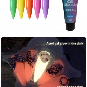 Acrylic gel Ubeauty, Glow in the dark Orange, Glow Orange, 60 ml, polygel, multigel, combigel