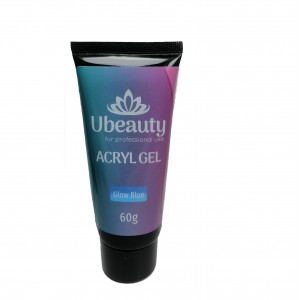  Acrylgel Ubeauty, Glow Blue - Luminous Blue, Glow, Acrylgel, 60 ml, polygel, multigel, combigel