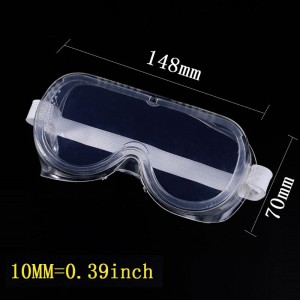 Safety glasses, transparent, tight-fitting, silicone, with vents
