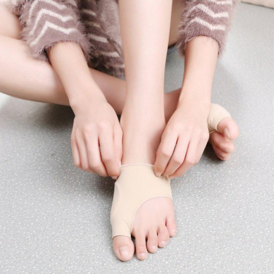 Nylon meia dedo do pé acoplador com anel de almofada de silicone para bursite, gota e artrite da articulação do polegar-3673-01-Foot care-Tudo para manicure