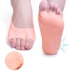 Beżowe silikonowe mini skarpetki z pięcioma palcami i perforowaną ochroną palców-P-05-06-04-Foot care-Wszystko do manicure