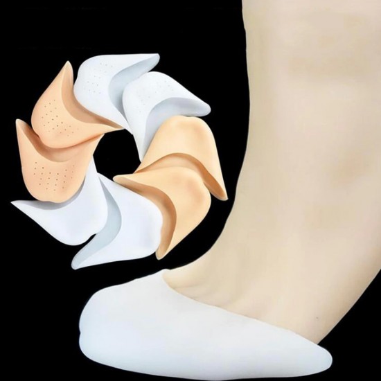 Almohadilla de silicona blanca de cinco dedos con protección de dedos perforados-P-05-06-01-Foot care-Todo para la manicura