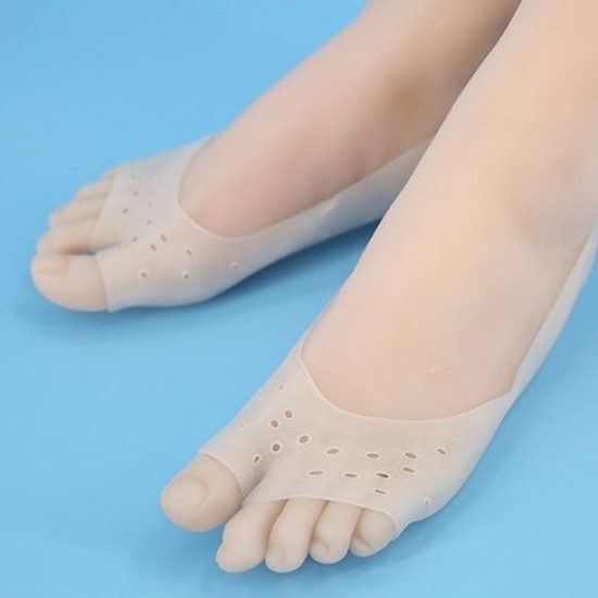 Białe silikonowe ochraniacze palców na stopy, mini skarpetki-P-05-06-05-Foot care-Wszystko do manicure