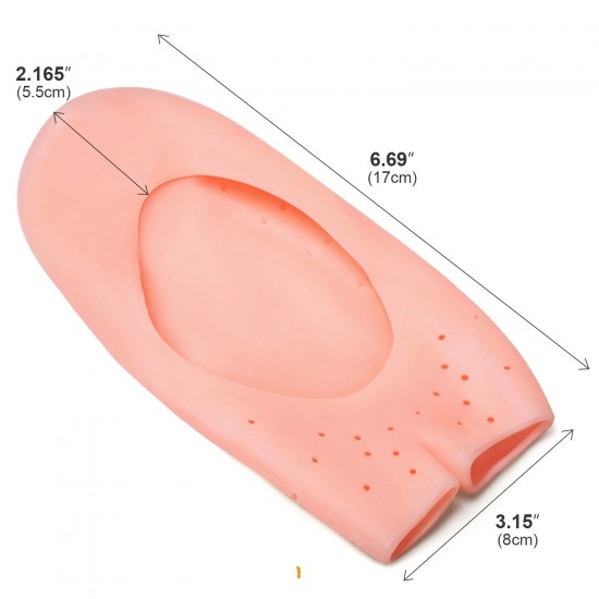 Almohadilla de silicona blanca protector de pie sin dedos, Mini calcetines-P-05-06-05-Foot care-Todo para la manicura