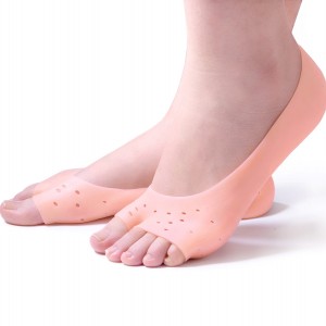 Бежевая силиконовая накладка с открытыми пальцами, защита стопы, мини носки