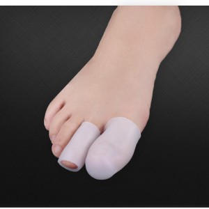 Yema del dedo del pie de silicona cerrada 20x55mm blanco pulgar Gel protector tapas protector de dedo par 2 piezas