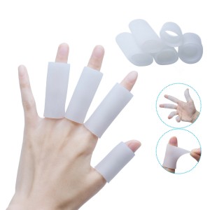 Silicone Dedo Aberto, gel, branco, 15 x 50mm Protetor de dedo, Par, 2Pcs